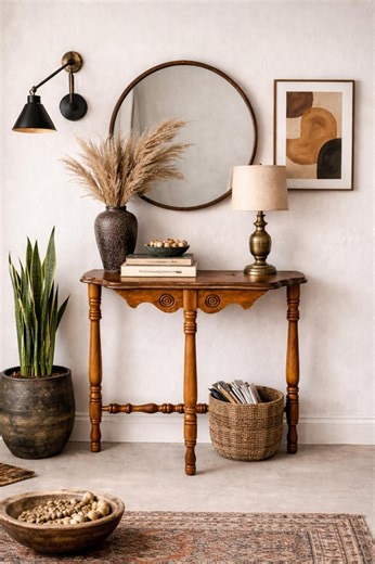 Antique Late 1800's Cherry & Maple Solid Wood Half Moon Side Table - Etsy