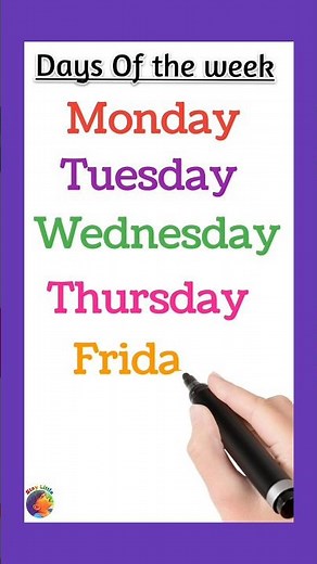 Week spelling || write week name in english || write the names of week days