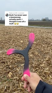 I thought the same thing until I saw a YouTube video of someone throwing and catching a boomerang back in 2008. It was so mind blowing 🤯, boomerangs actually return?!? Now I’m the guy people run into online throwing and catching a boomerangs 🪃🤣 The cycle continues 🔁 | RamRez Boomerangs