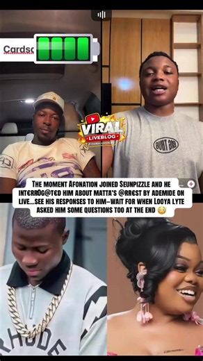 The moment Afonation joined Seunpizzle and he int€rr0g@t€d him about matta’s @rr€st by ademide on live…see his responses to him—wait for when Looya lyte asked him some questions too at the end 😳 #viralliveblog #seunpizzleandafonation #trending #mattaandademide #fyp