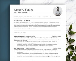 SOFTWARE ENGINEER Resume Template. Example Text and Sections for Developers and Software Engineers Working in IT. Word, Google Docs & Pages - Etsy