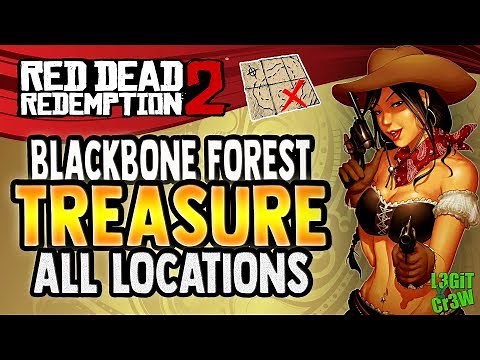 ❌ Red Dead Redemption 2 Online 💰 BLACKBONE FOREST Treasure Map Location - All Locations - RDR2