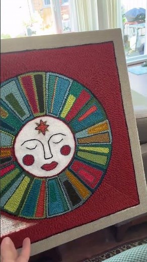 Punch Needle Stitch Directions - punching a square background