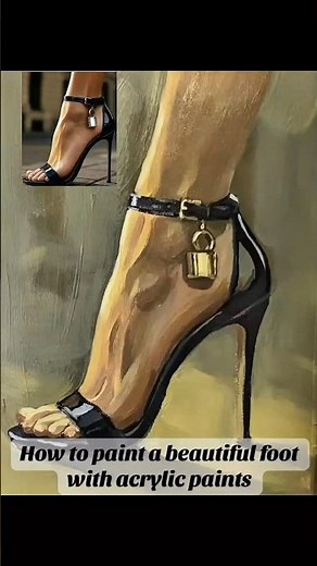 how to paint beautiful foot in acrylic #painting #acrylicpainting #art