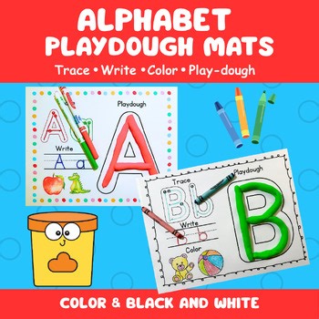 Alphabet Playdough Mats for Preschool and Kindergarten