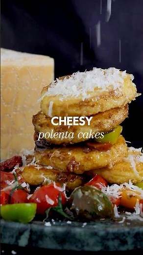 Polenta cakes with tomatoes