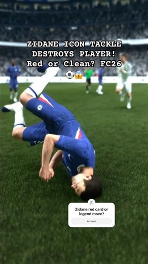 ZIDANE ICON TACKLE DESTROYS PLAYER! Red or Clean? FC26 ⚽😱#shorts#edit#fc26#easportsfc#fifa#madrid