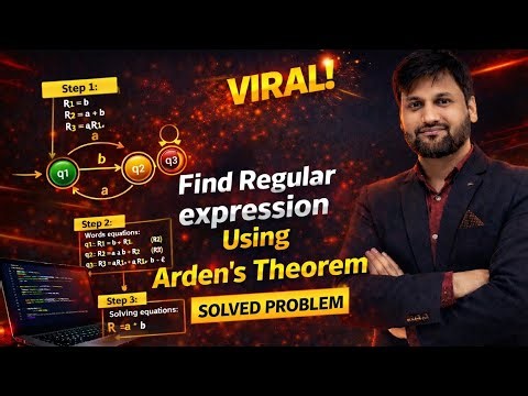 Conversion of Finite Automata to Regular Expression in TOC | Arden's Theorem | short tricks 🔥P-5