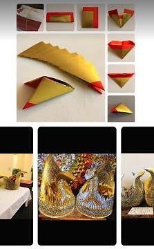 2022.12 - 39 - 3-D Origami Golden Swan and Vase (Hmong Funeral)