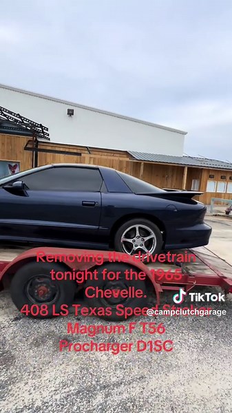 Removing the drivetrain for the 1965 Chevelle. 408 stroker, Magnum F T56, Procharger D1SC. #chevrolet #chevelle #lsswap #lsswaptheworld #lsx