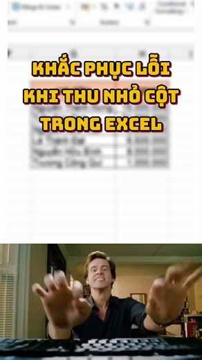 Mẹo khắc phục lỗi khi thu nhỏ cột trong Excel #excel #word #tinhoc #thuthuat #exceltips