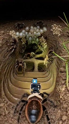 Trapdoor Spider POV 🕷️ Real Micro Camera Inside Hidden Underground Colony