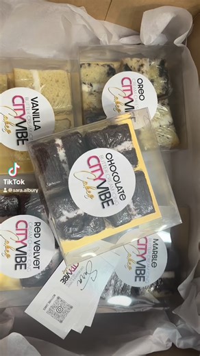 VIP sample boxes for your convenience in sampling our cakes. Choose up to 5 flavors you might like to try and book it! Can’t wait to design your 2026 custom cake! Booking today. Link is in the bio! #cityvibecakes #miami #305 #custom #viral | SA Design Group | Facebook