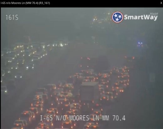 Williamson County/Franklin Area- A crash on I-65 southbound at Moores...