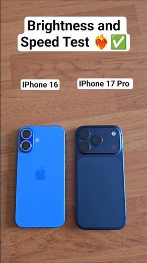 iPhone 16 vs iPhone 17 Pro ⚡ Brightness, Size & Speed Test – INSANE Difference! 😱📱 #shorts #viral