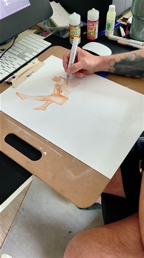 Creating the Martini Bear – Original Copic Marker Pin-Up Art
