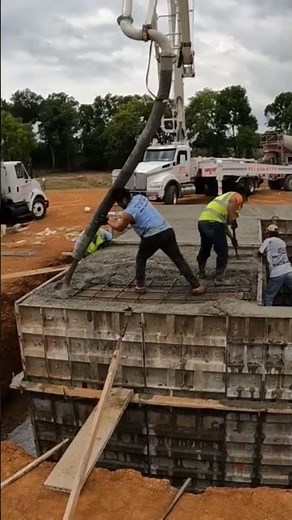 pouring a concrete safe room #concrete #short #concretepumping #saferoom #stormshelter