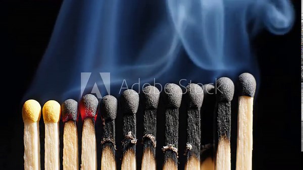 The domino effect of matches igniting in a sequence illustrating connection influence and the spread of ideas with a focus on cause and effect and the power of chain reactions.