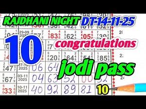 Rajdhani night Today 14-11-25 Rajdhani night Chart Satta Matka Fix Open & Jodi RR king matka Rk