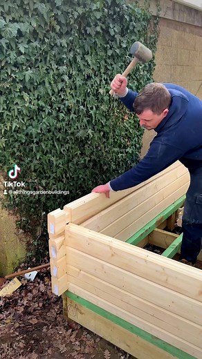 Log cabin building 🪵 #logcabin #gardenroom #summerhouse #affordablehomes #reelsfb #reels | All Things Garden Buildings
