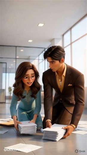 Ep - 01- First meet | Love@desk | Chocolate x Ice-cream |Boss x Intern | #ai #love #office #shorts