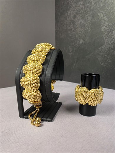 Gold Beaded Bracelet and Ring Set, TOHO Japanese Beads, Adjustable Jewelry - Etsy