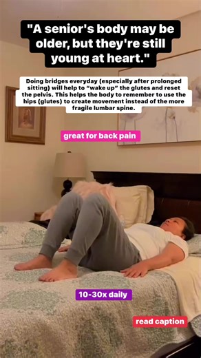 23K views · 334 reactions | Bridging for Seniors to keep the back, pelvis, hips, stomach, posture and stability stronger. #physicaltherapy #exercise #mobility #AddingLifeToYears #seniors #adults #everyone #reels #share #Subscribe | Doc H. | Facebook