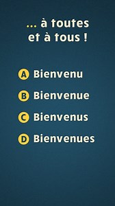 Bienvenue ? Bienvenu ? Bienvenus ? 👋 Trouvez la bonne réponse ! À très bientôt pour une nouvelle question de français ! Anne #français #apprendrelefrancais #learnfrenchlanguage #jeux #education #learnfrench #learnfrenchonline #french #apprendrelefrançais #quiz #quizfrançais #bienvenue #bienvenu | Parlez-vous French?