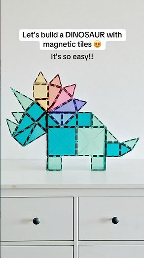 Let's Build a Triceratops with Magnetic Tiles!