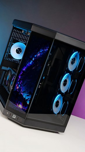 Our @hytebrand Y70 Touch Infinite PC is a visual and performance titan, rocking an AMD Ryzen 7 9700X, AORUS Radeon RX 9070 XT Elite GPU, and a cosmic LCD side panel that’ll blow your mind‼️ Bathed in stunning purple and cyan RGB, with a @bequiet_official Light Loop 360 cooler and slick @Corsair Dominator DDR5, this rig screams power. Oh, and that @seagategaming FireCuda 530R Gen4 NVMe SSD? 7,400 MB/s reads to keep you dominating! Watch the full build unfold, courtesy of @scan.computers’ epic par