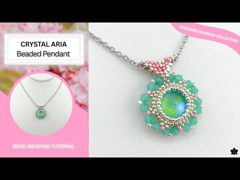 Crystal Aria 14mm Beaded Pendant Tutorial