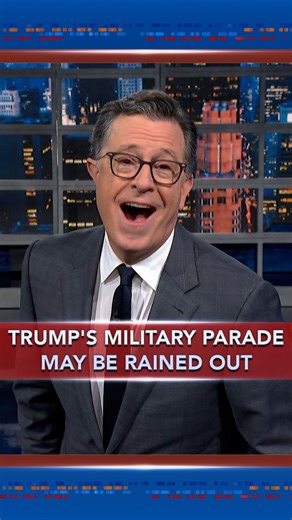 Please bring around a cloud to rain on Trump's parade. ⛈️ #StephenColbert | The Late Show with Stephen Colbert