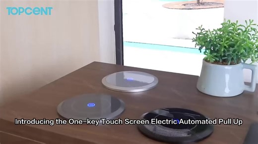 One-key Touch Screen Electric Automated Pull up Socket Multifunctional Office Kitchen Wireless Embedded Smart Charging