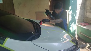 Home service exterior detailing with graphene seal ongoing 😎 Just in case you're wondering how we're able to finish 1 car in a single day. We have a team of 4 professional detailers doing what they do best | Detail Kings Philippines
