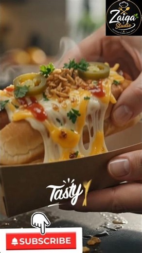 Cheesy Chicken Hot Dog 🌭 | Ultimate Loaded Hot Dog Recipe #Shorts