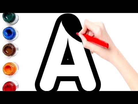 Let's Learn to Draw and Paint Letters ABCDEFGH for Kids // Easy Step by Step Drawing Tutorial