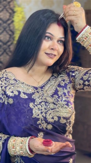 Classic Bengali Saree Look 2026 💜 Modern Elegance & Tradition ✨ Saree. Sindoor look ✨ #Shorts