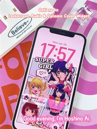 I put a widget on my lock screen that plays sound#oshinoko #推しの子 #animation #colorfulwidget #ios26