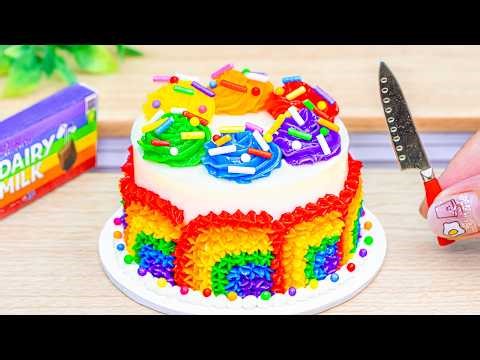 How To Make Rainbow Cake Recipe – Yummy & Satisfying Tiny Chocolate Cake Decorating