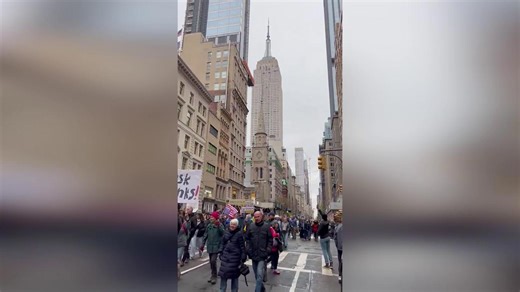 Protesters in New York march against Trump's anti-corruption drive