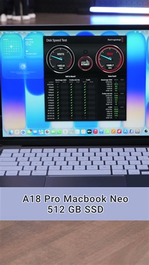 512 GB Macbook Neo SSD Disk Speed Test