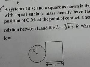 kA system of disc and a square as shown in fig with equal surf... | Filo
