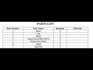 2025 Technical Drawing Mechanical Drawing Past Paper — Assembly Drawing: How to Create a Parts List