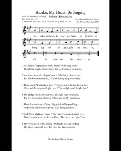 Awake, My Heart, Be Singing (short)