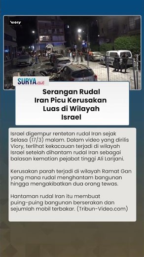 Penampakan Israel seusai Serangan Rudal Iran, Mobil Terbakar dan Puing Berserakan