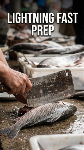 Insane Knife Skills at the Fish Market 🔪 #fishcutting #seafood #skills