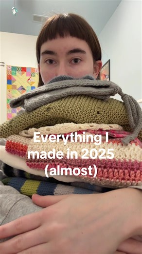 2025 knit and crochet projects!! All the ones I had in my room at least. Allllll the pattern info and such is in my substack