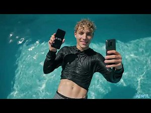 Pool workout with all clothes on with AI wetlook lover guy