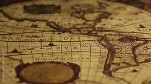 Close up of an old vintage map with map markings and directions