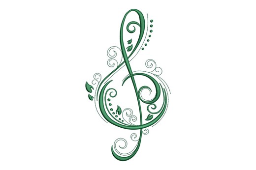 Treble Clef Embroidery Design, Treble Clef Machine Embroidery, 4 Sizes, Instant Download - Etsy